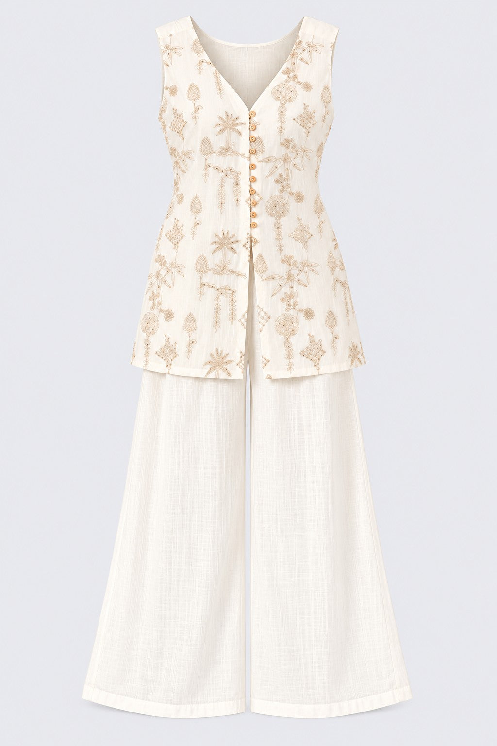 Womens Off White Printed Ethnic Co-Ord Set - Image 7