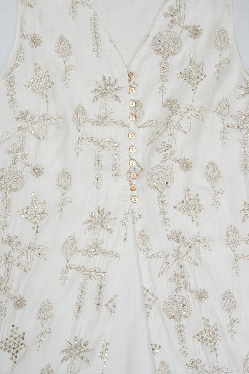 Womens Off White Printed Ethnic Co-Ord Set - Image 8