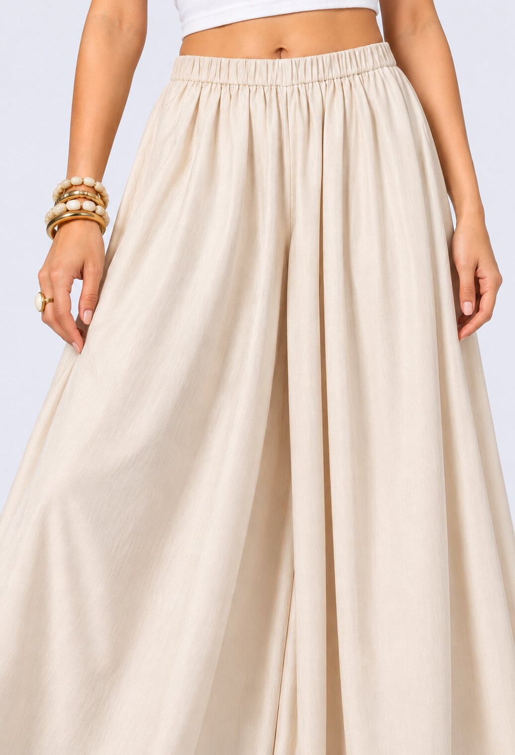 Womens Off White Flared Ethnic Palazzo - Image 3