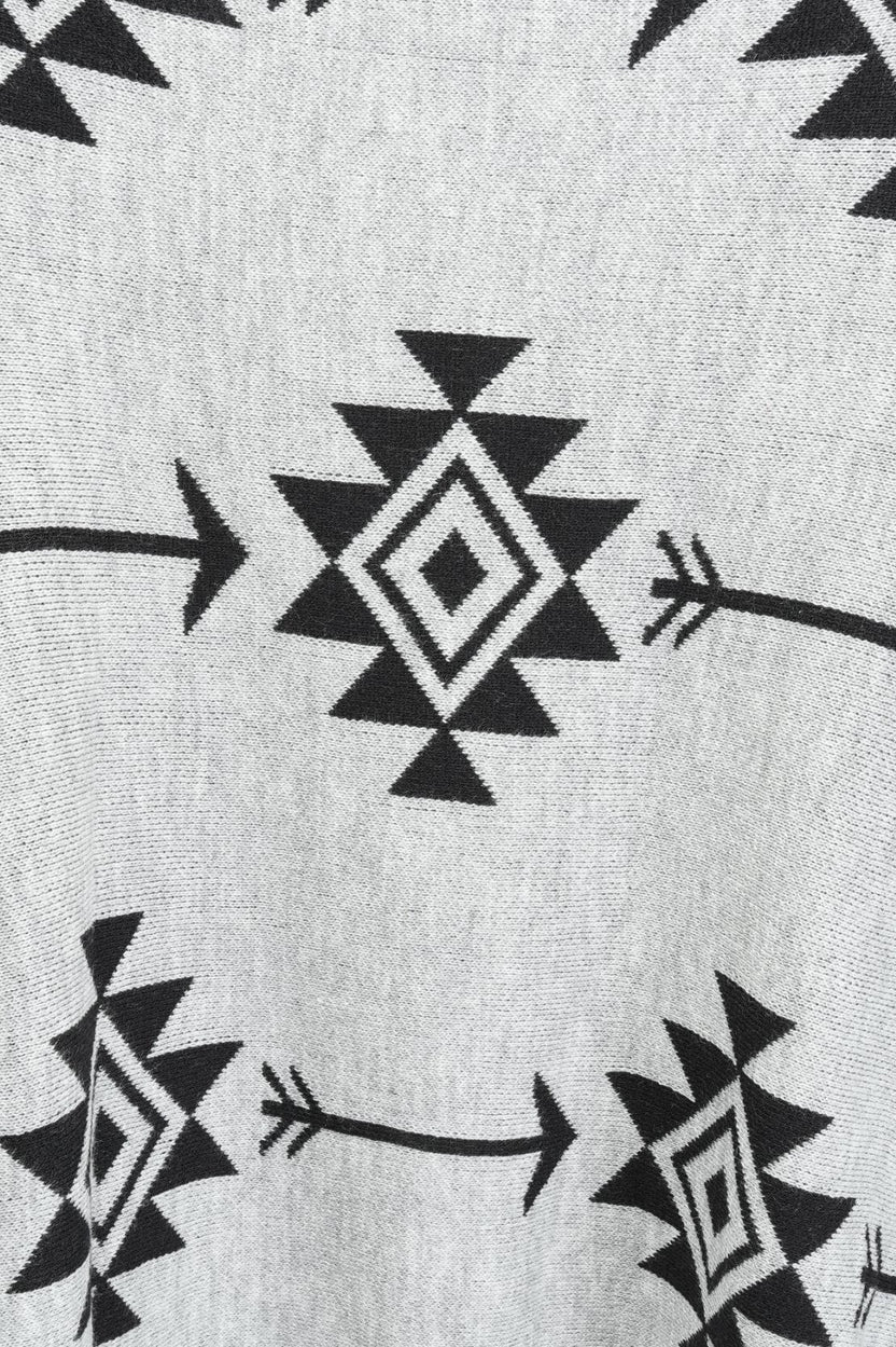 Womens Grey Geometric Print Waterfall Shrug - Image 8