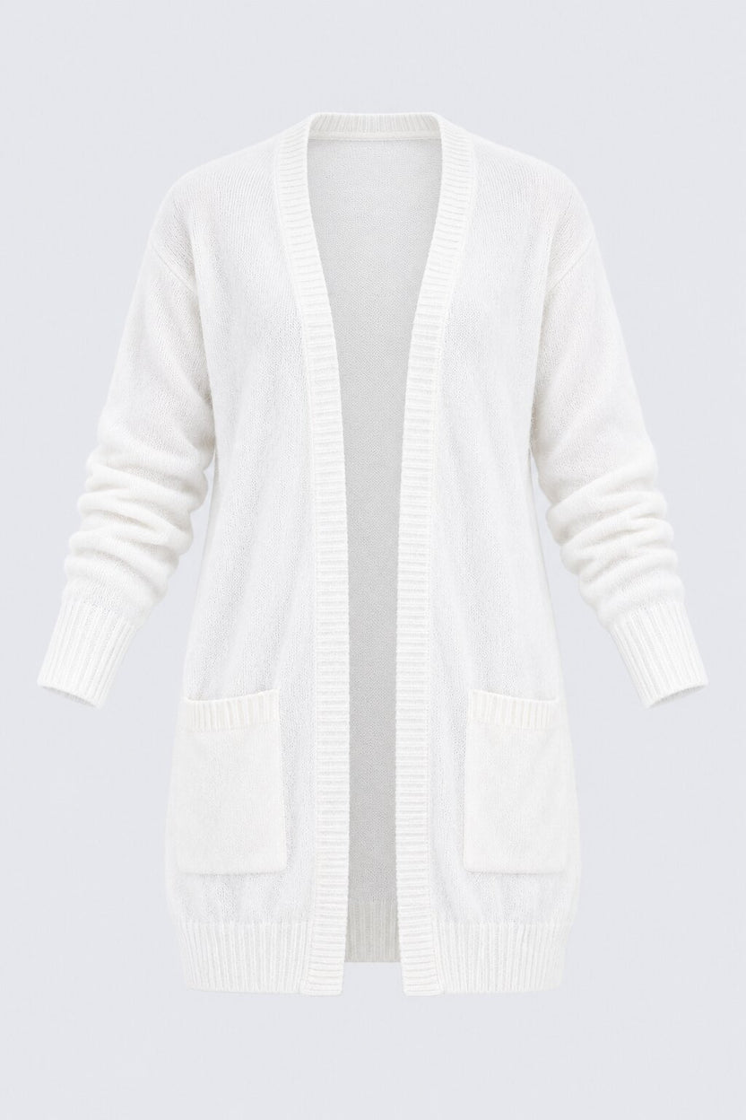 Womens Off White Open Front Furry Shrug - Image 7