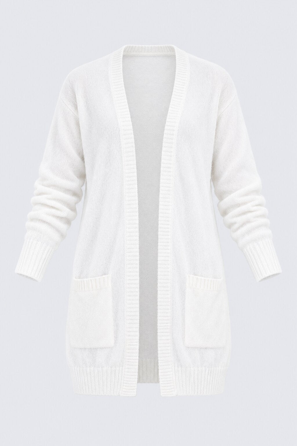 Womens Off White Open Front Furry Shrug - Image 7