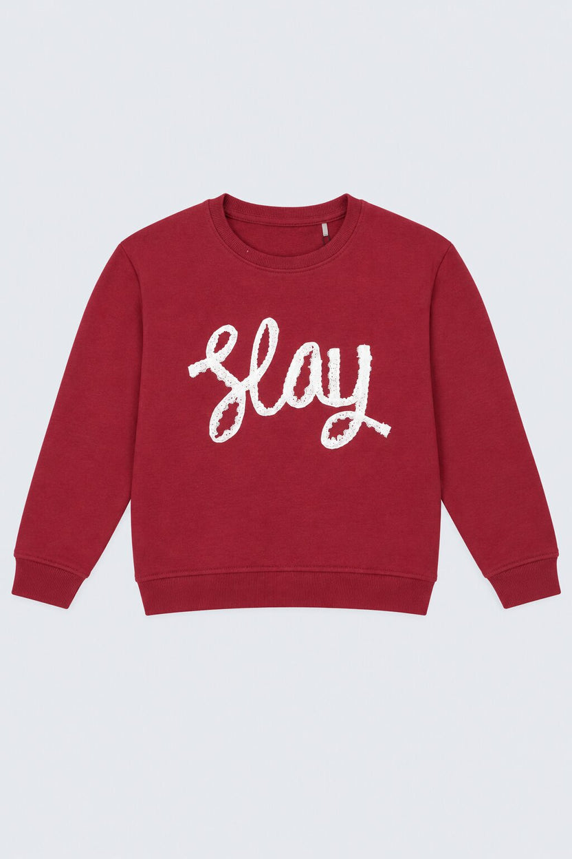 Tweens Girls Red Cotton Regular Fit Sweatshirt - Image 2
