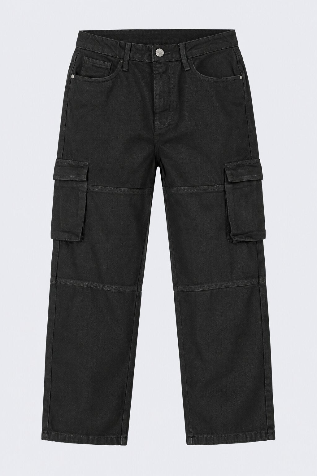 Mens Black Utility Pocket Cargo Jeans - Image 7