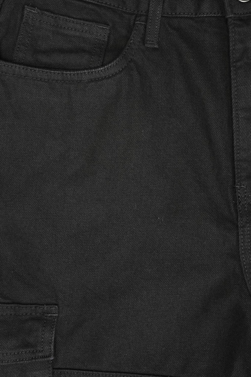 Mens Black Utility Pocket Cargo Jeans - Image 8