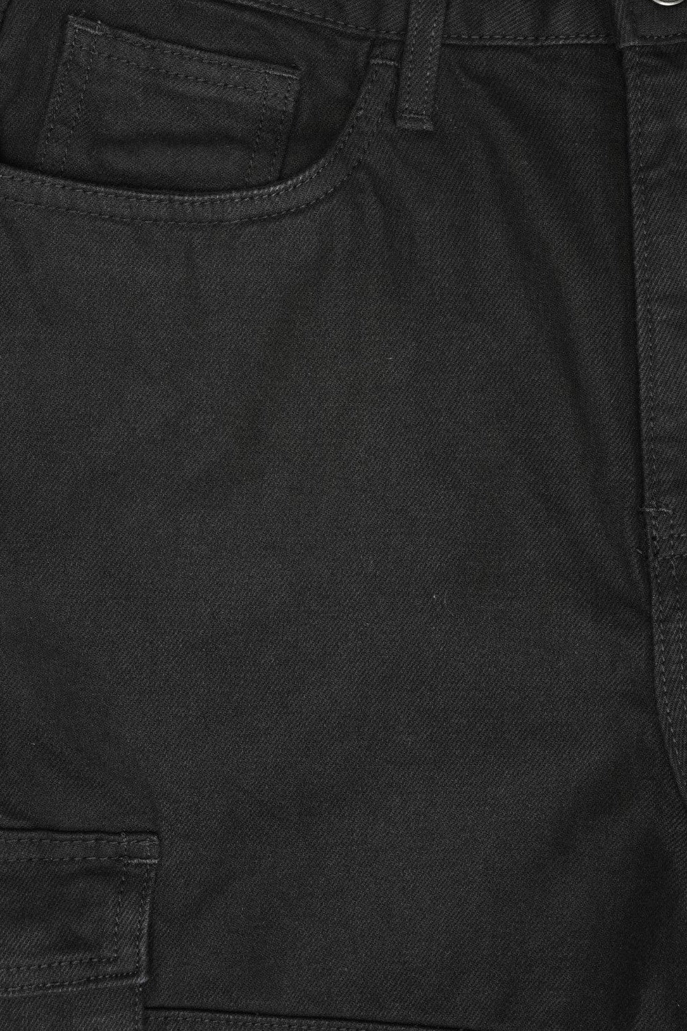 Mens Black Utility Pocket Cargo Jeans - Image 8