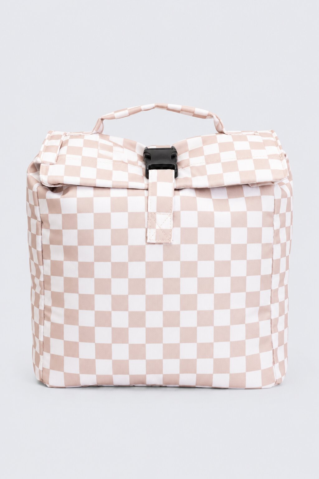 Womens Beige Checkered Storage Organizer Bag - Image 7