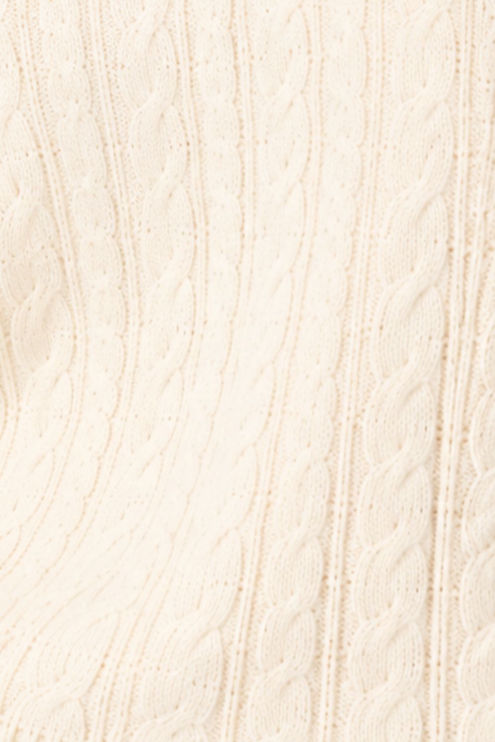 Womens Beige Cable Knit Collared Sweater - Image 8