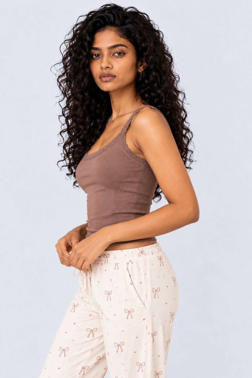 Taupe Shoulder Straps Sleeves Regular Fit Camisole - Image 4