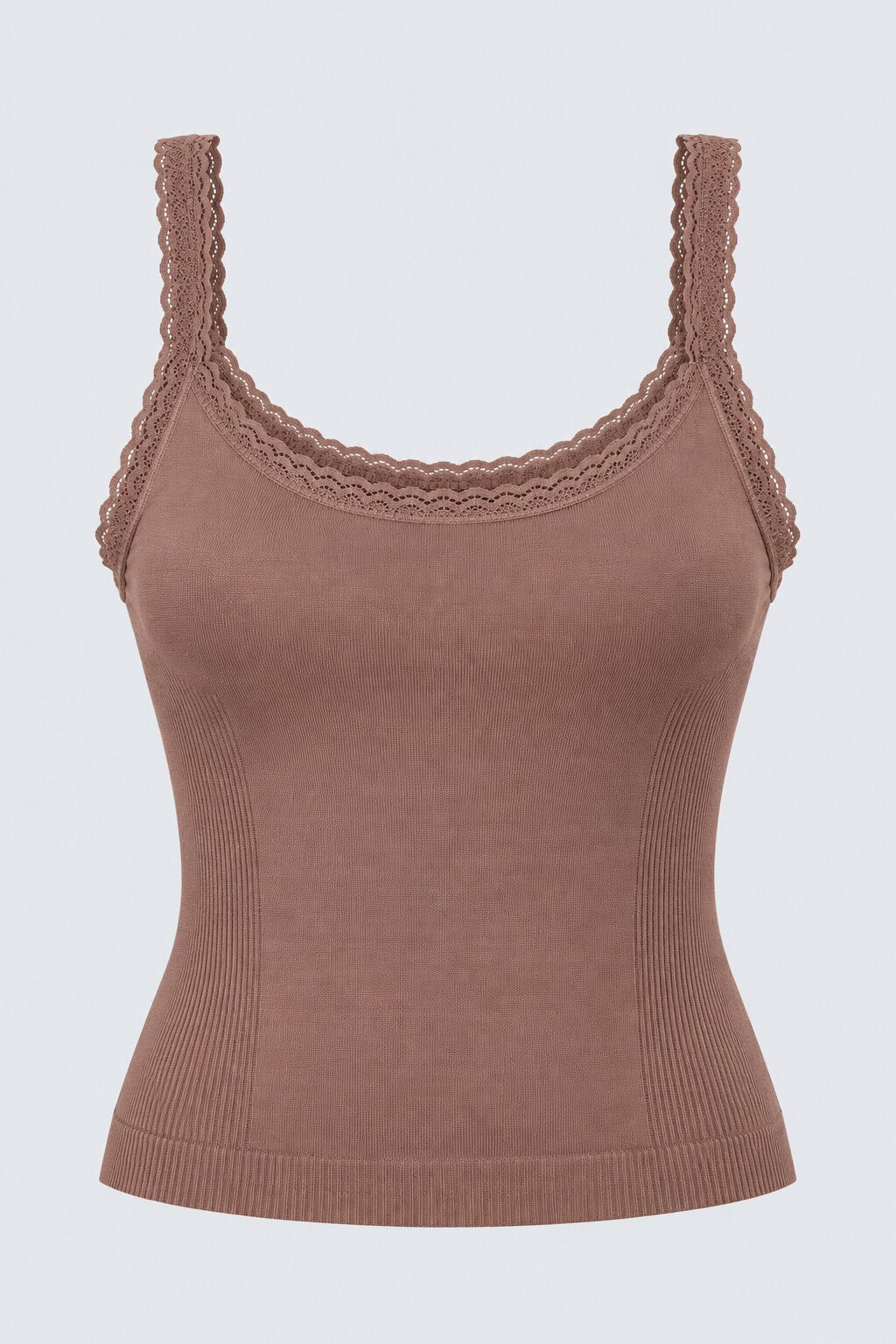 Taupe Shoulder Straps Sleeves Regular Fit Camisole - Image 7