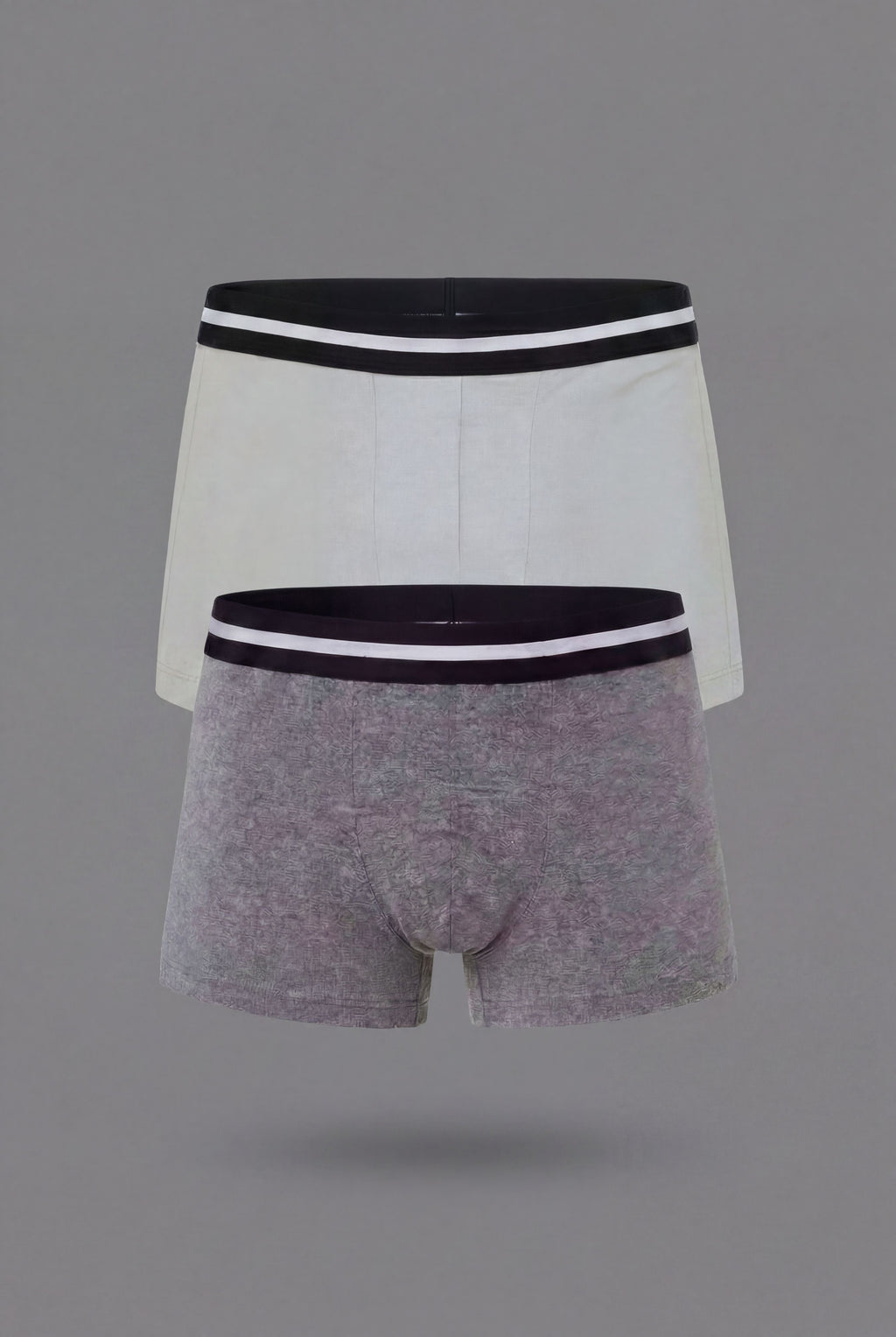 Grey Solid Regular Fit Trunks - Pack of 2 for Men - Image 2
