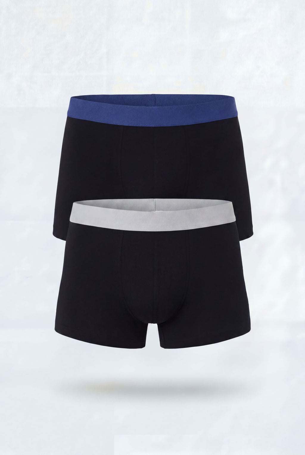 Black Solid Regular Fit Trunks - Pack of 2 for Men - Image 2