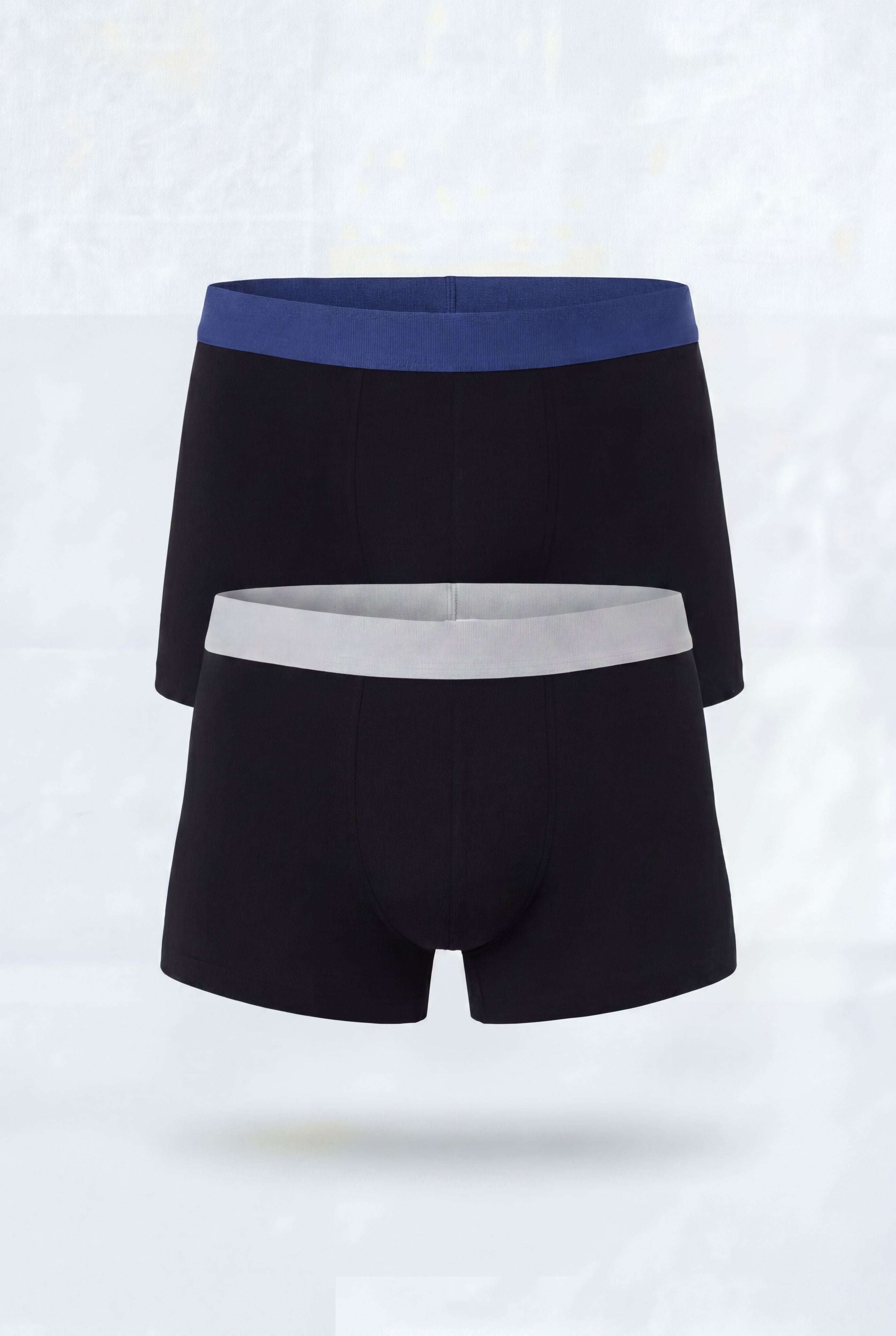 Black Solid Regular Fit Trunks - Pack of 2 for Men - Image 2