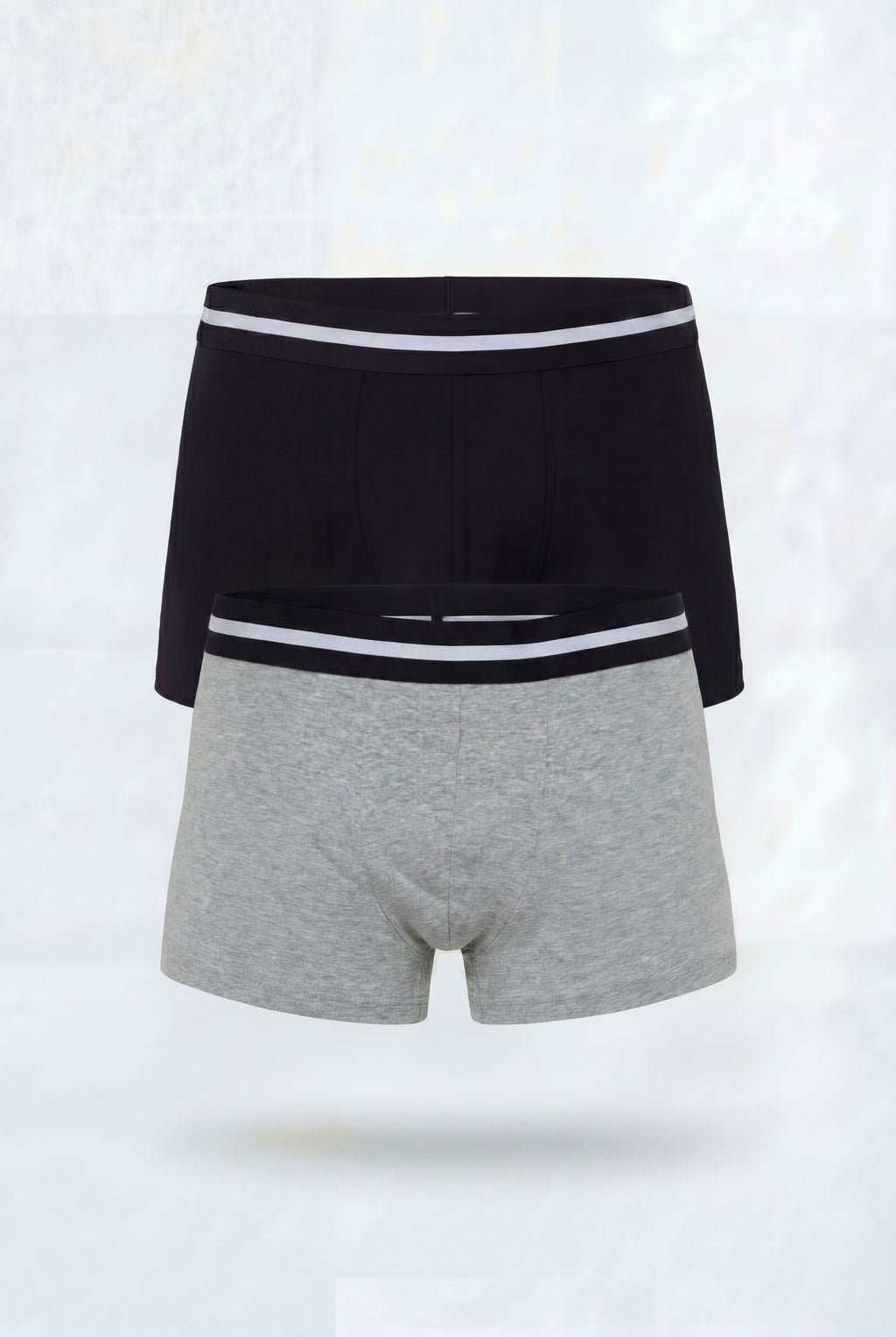 Light Grey Solid Regular Fit Trunks - Pack of 2 for Men - Image 2