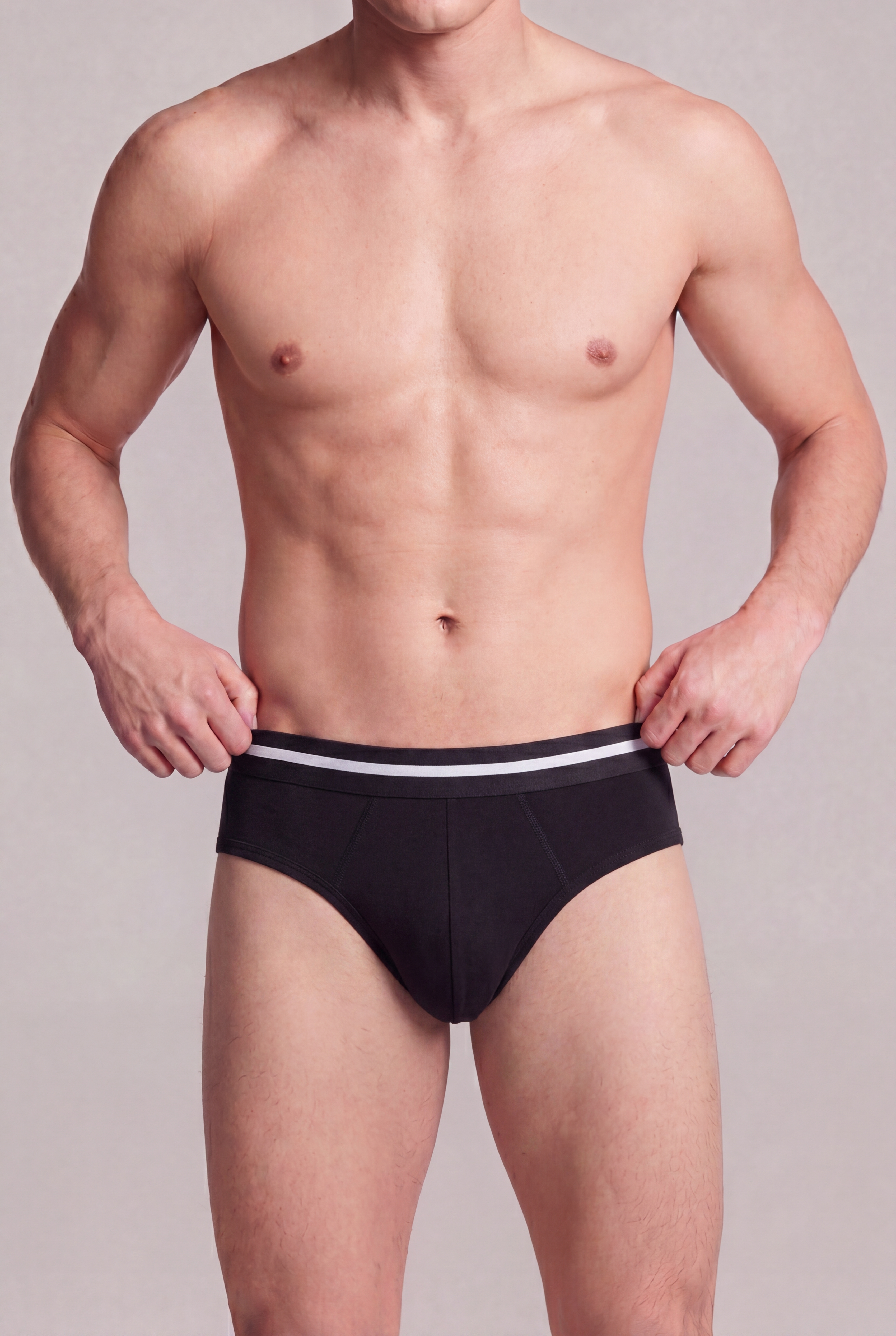 Navy Solid Regular Fit Briefs - Pack of 2 for Men - Image 3