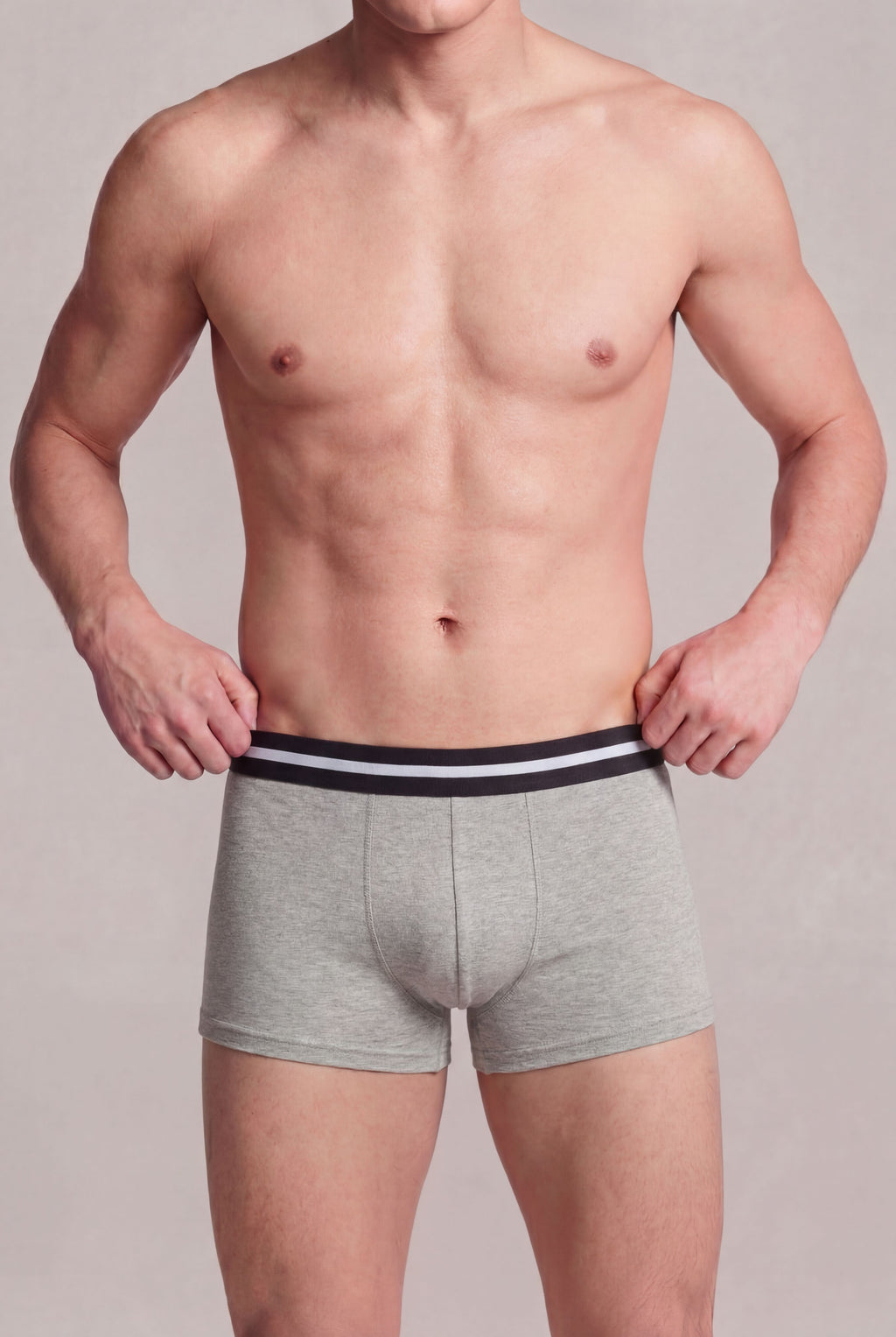 Light Grey Solid Regular Fit Trunks - Pack of 2 for Men - Image 3