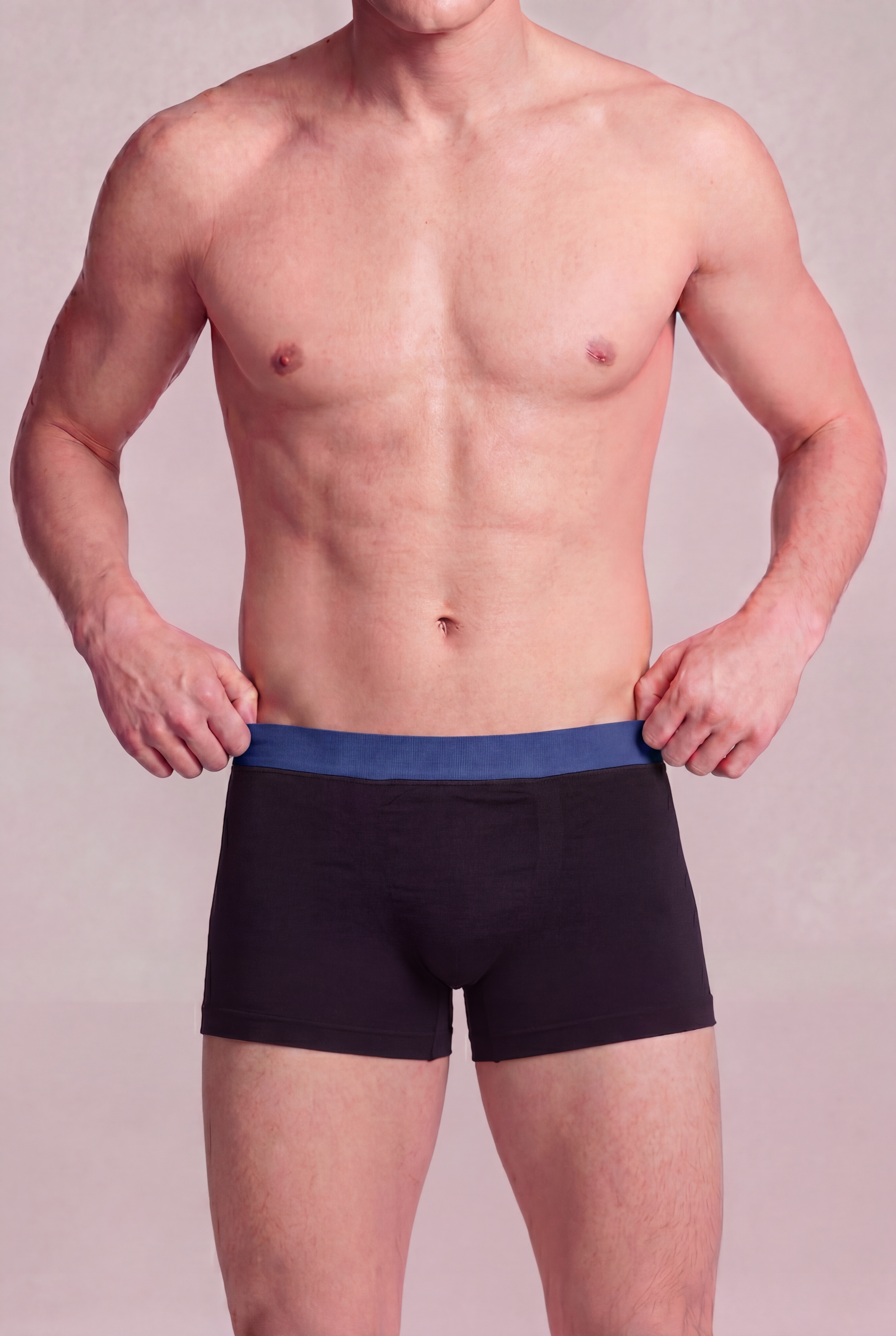 Black Solid Regular Fit Trunks - Pack of 2 for Men - Image 3