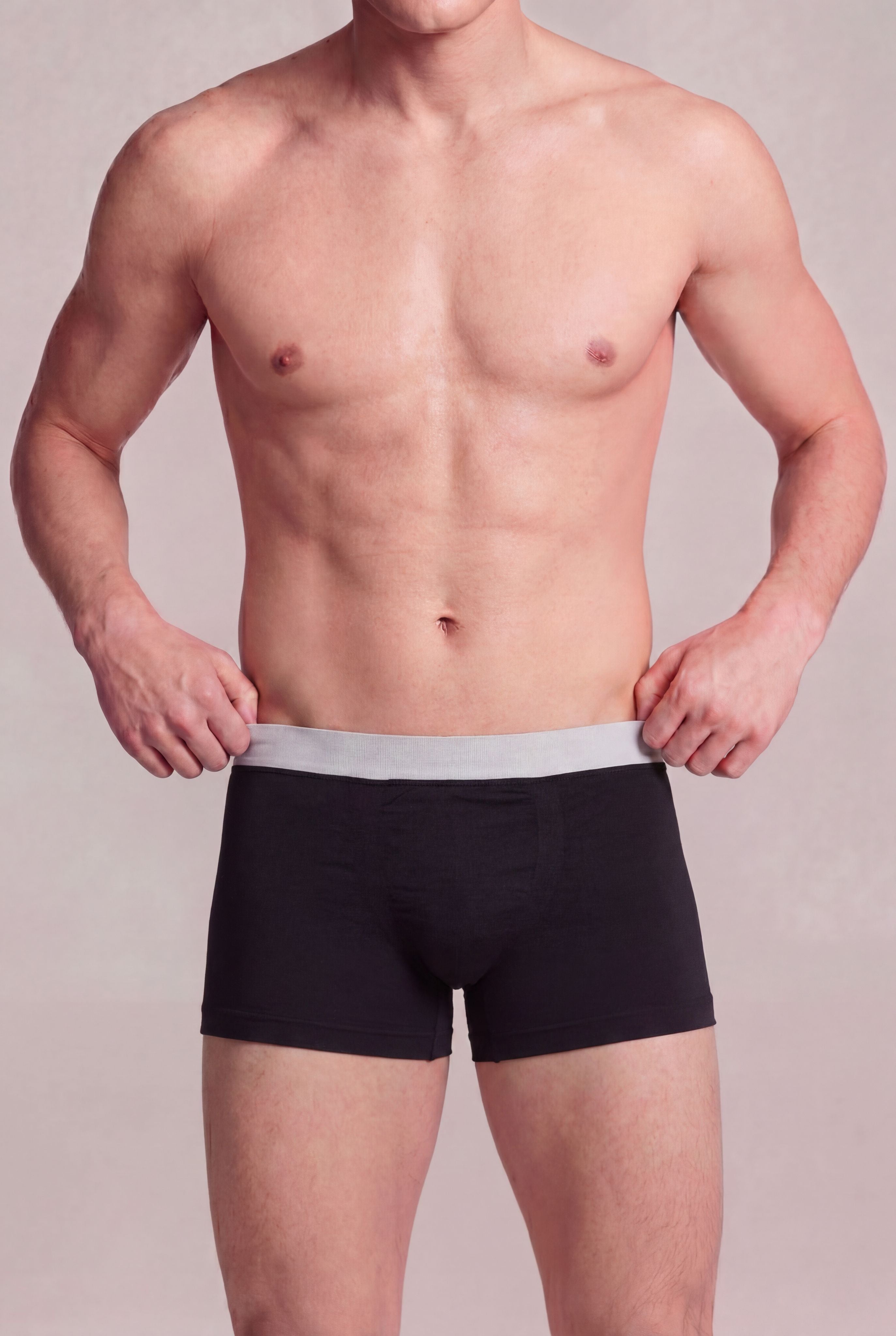 Black Solid Regular Fit Trunks - Pack of 2 for Men - Image 4
