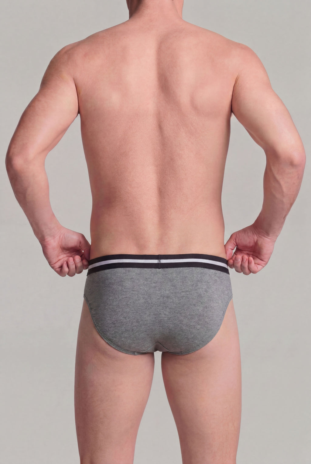 Light Grey Printed Regular Fit Briefs - Pack of 2 for Men - Image 5