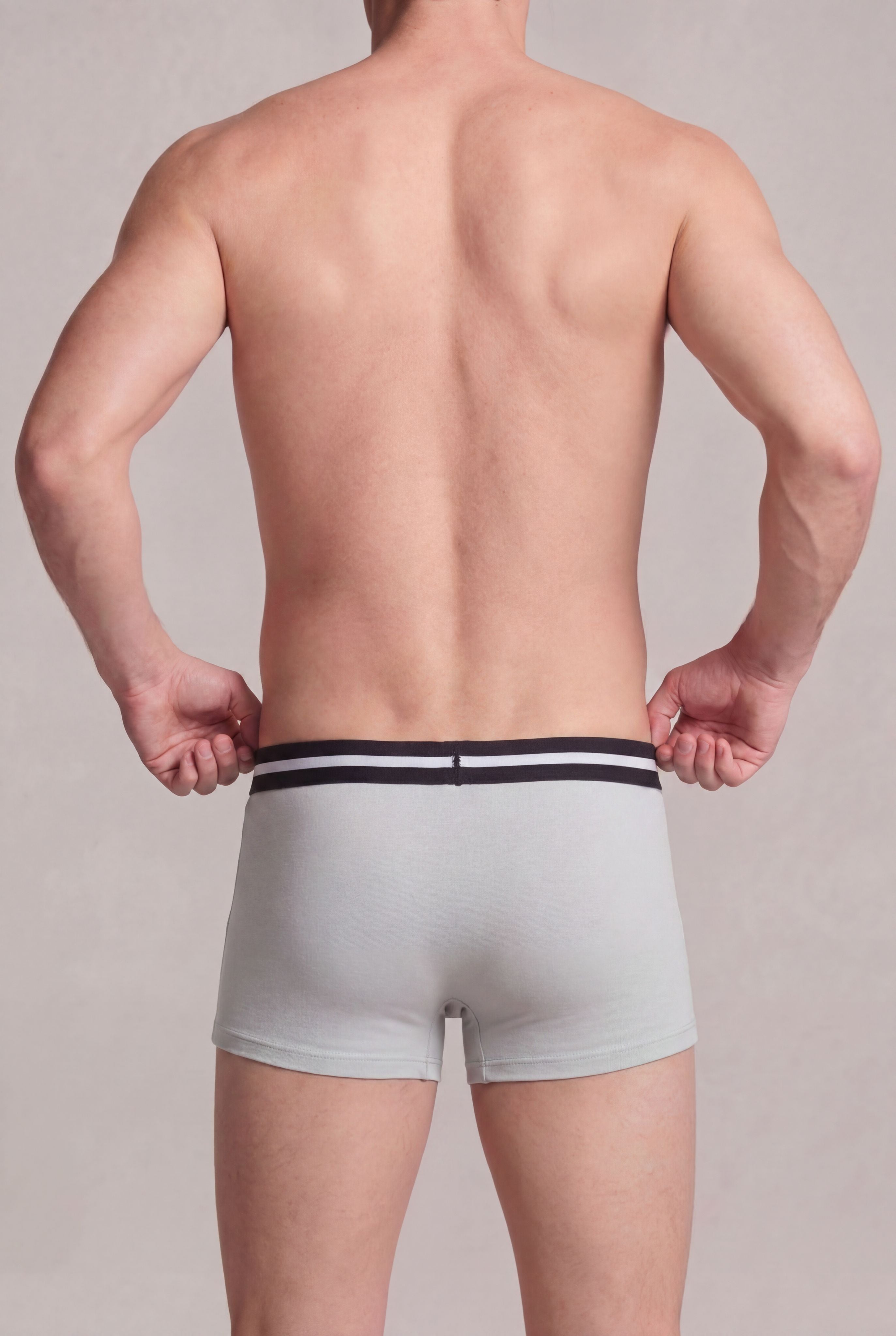 Grey Solid Regular Fit Trunks - Pack of 2 for Men - Image 5