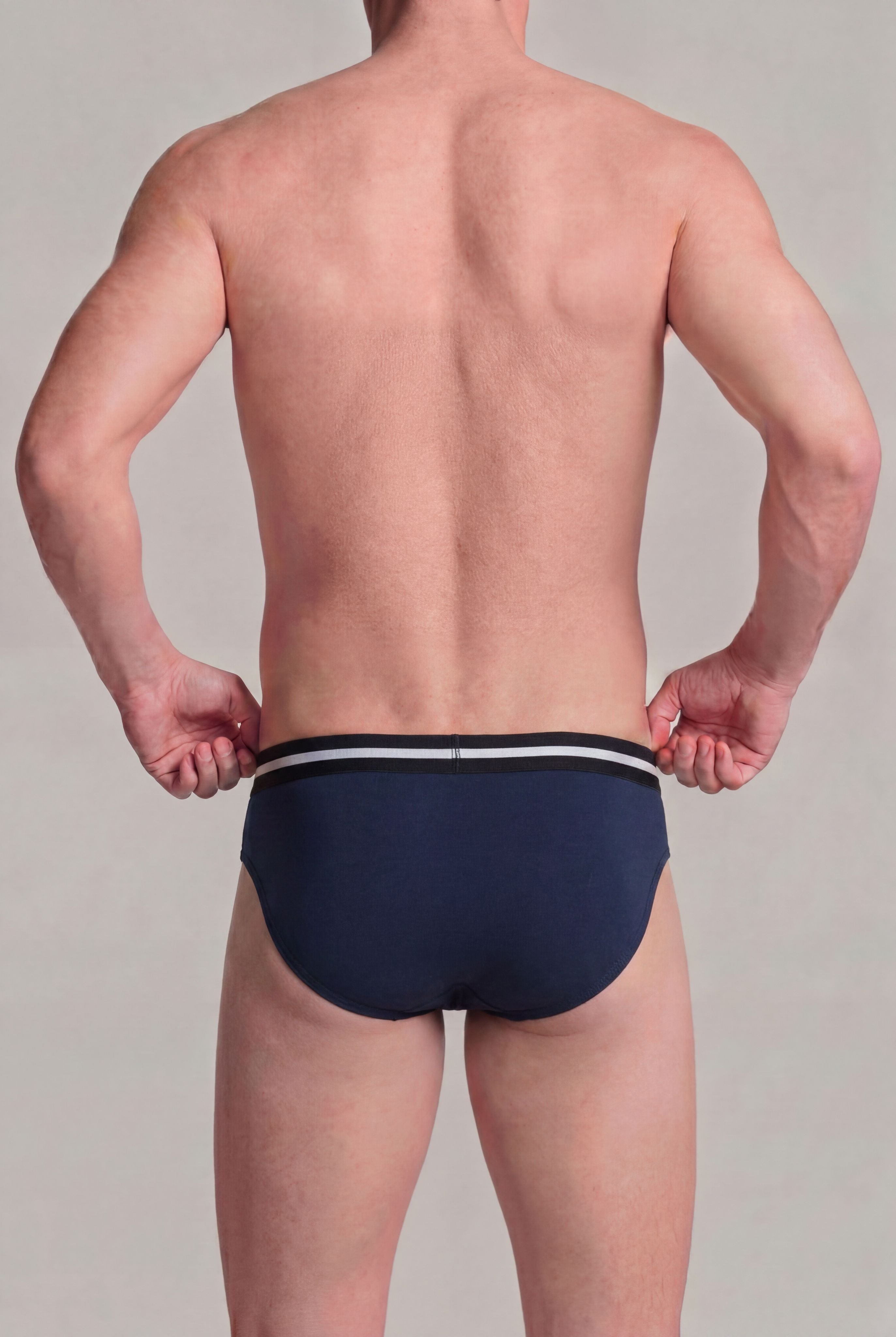 Grey Striped Regular Fit Briefs - Pack of 2 for Men - Image 5