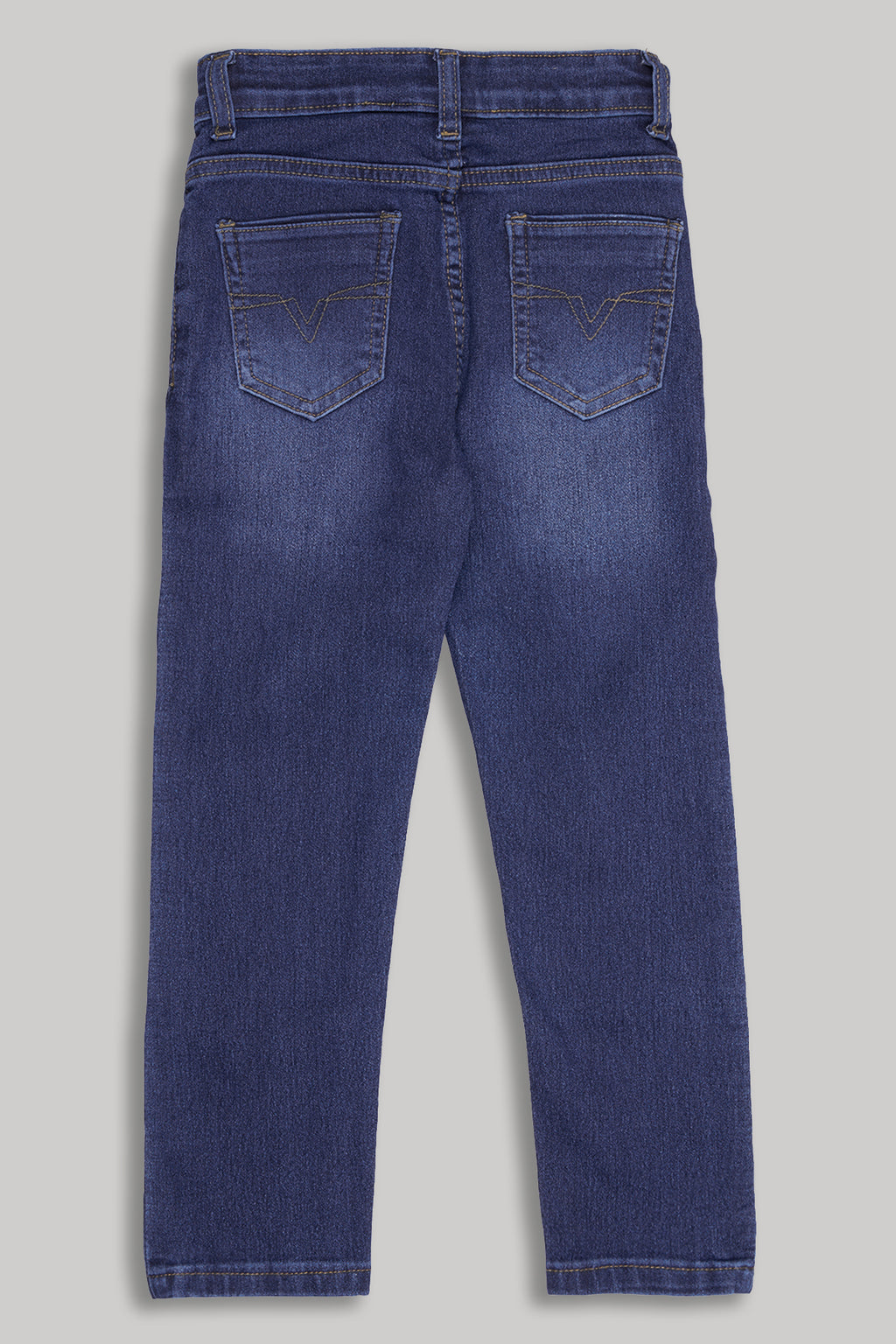 Medium Blue Solid Regular Fit Jeans for Boys - Image 2