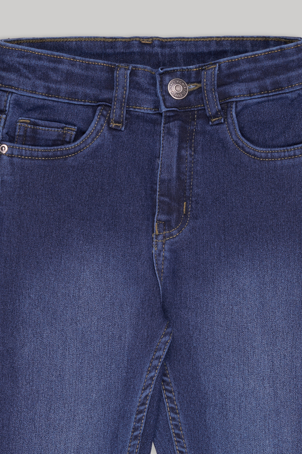 Medium Blue Solid Regular Fit Jeans for Boys - Image 3