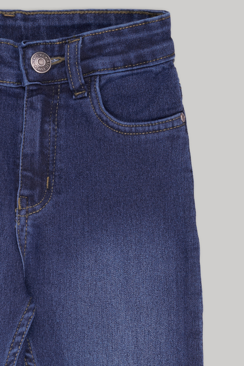 Medium Blue Solid Regular Fit Jeans for Boys - Image 4