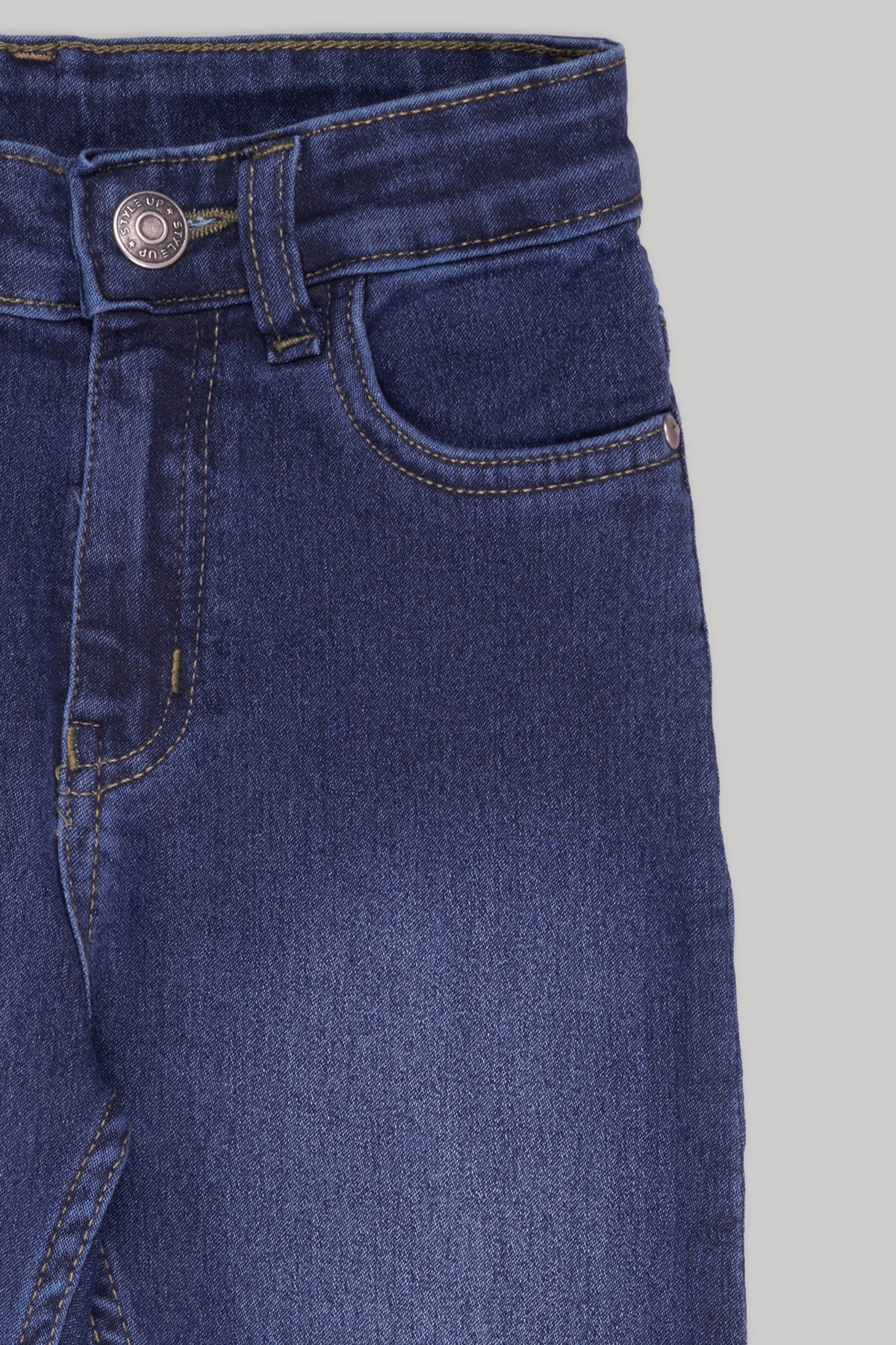 Medium Blue Solid Regular Fit Jeans for Boys - Image 4