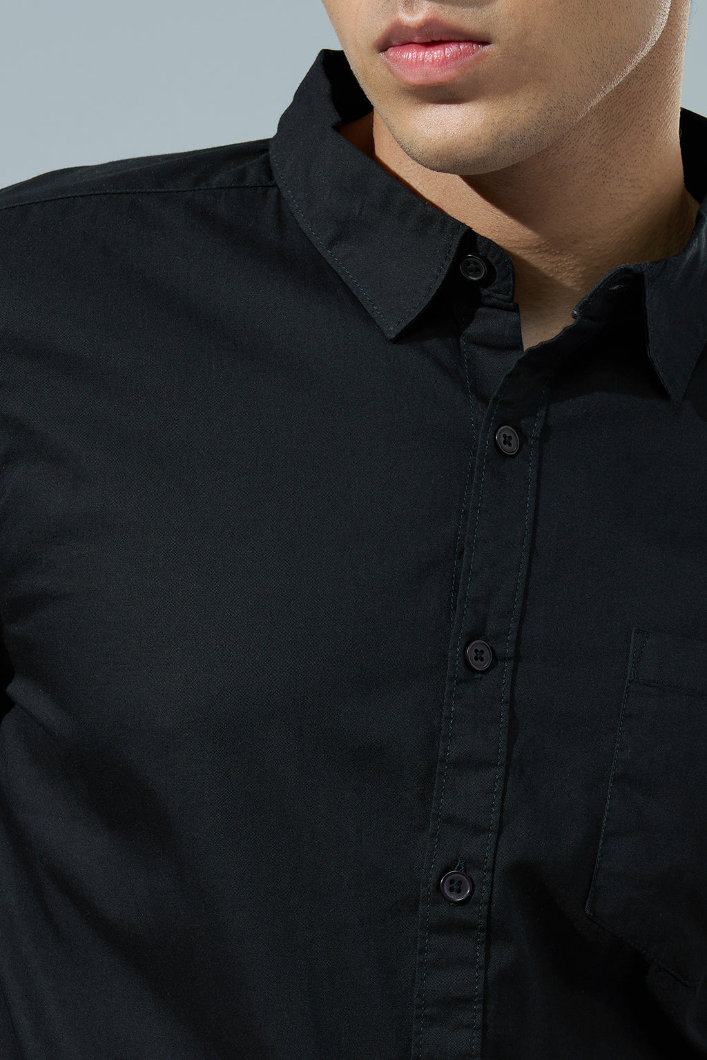 Black Regular Fit Casual Shirt for Men - Image 3