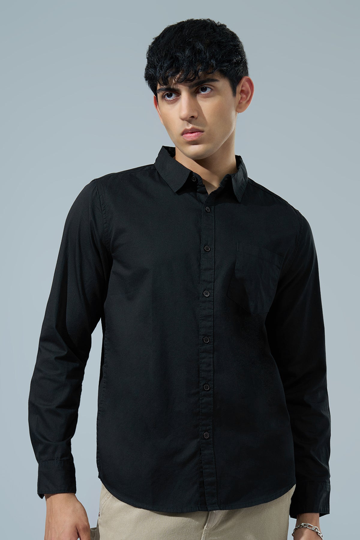 Black Regular Fit Casual Shirt for Men - Image 2