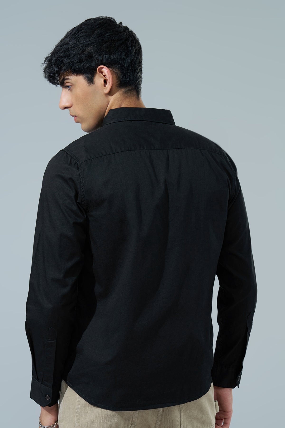Black Regular Fit Casual Shirt for Men - Image 5