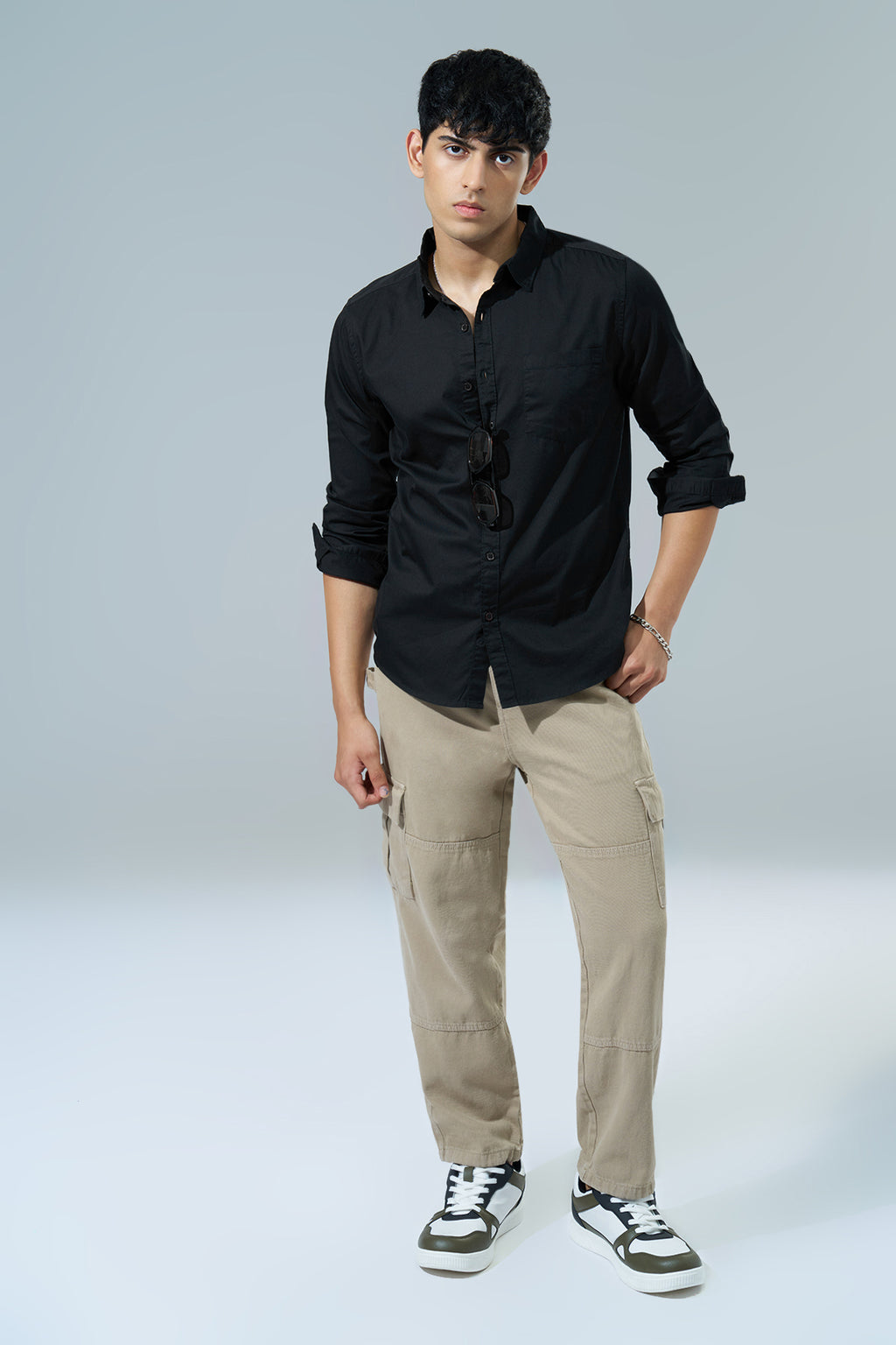 Black Regular Fit Casual Shirt for Men - Image 6
