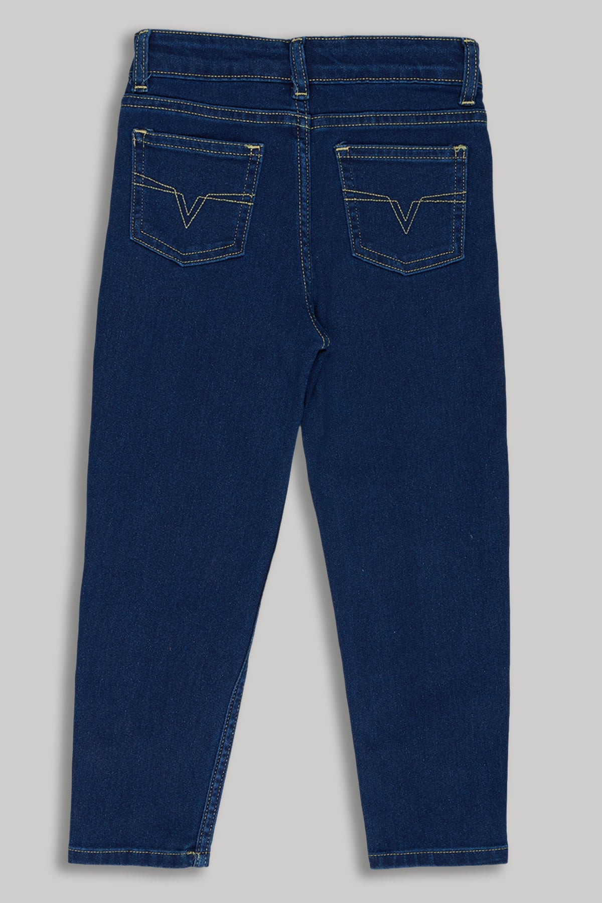 Navy Solid Regular Fit Jeans for Girls - Image 2