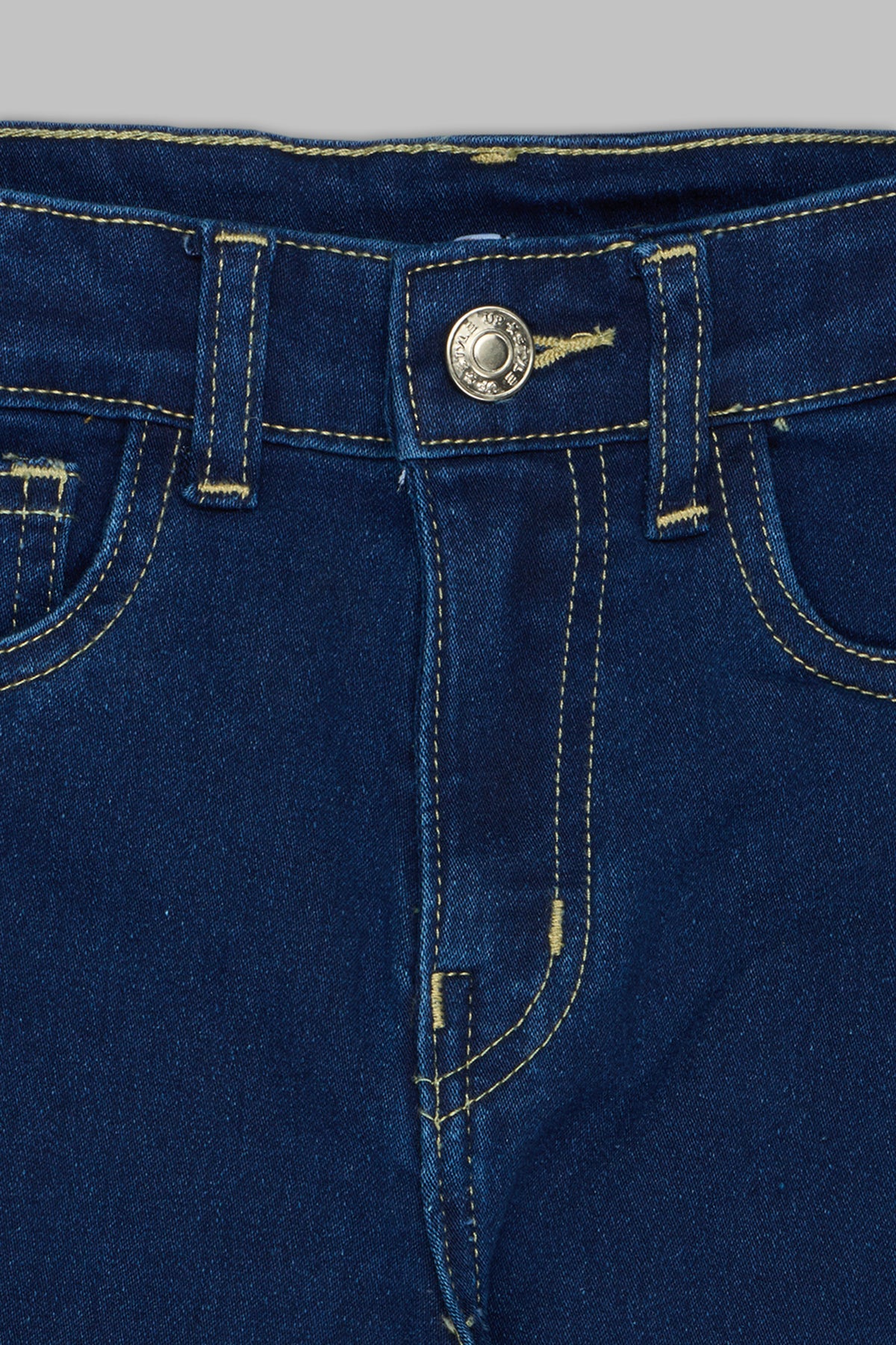 Navy Solid Regular Fit Jeans for Girls - Image 3