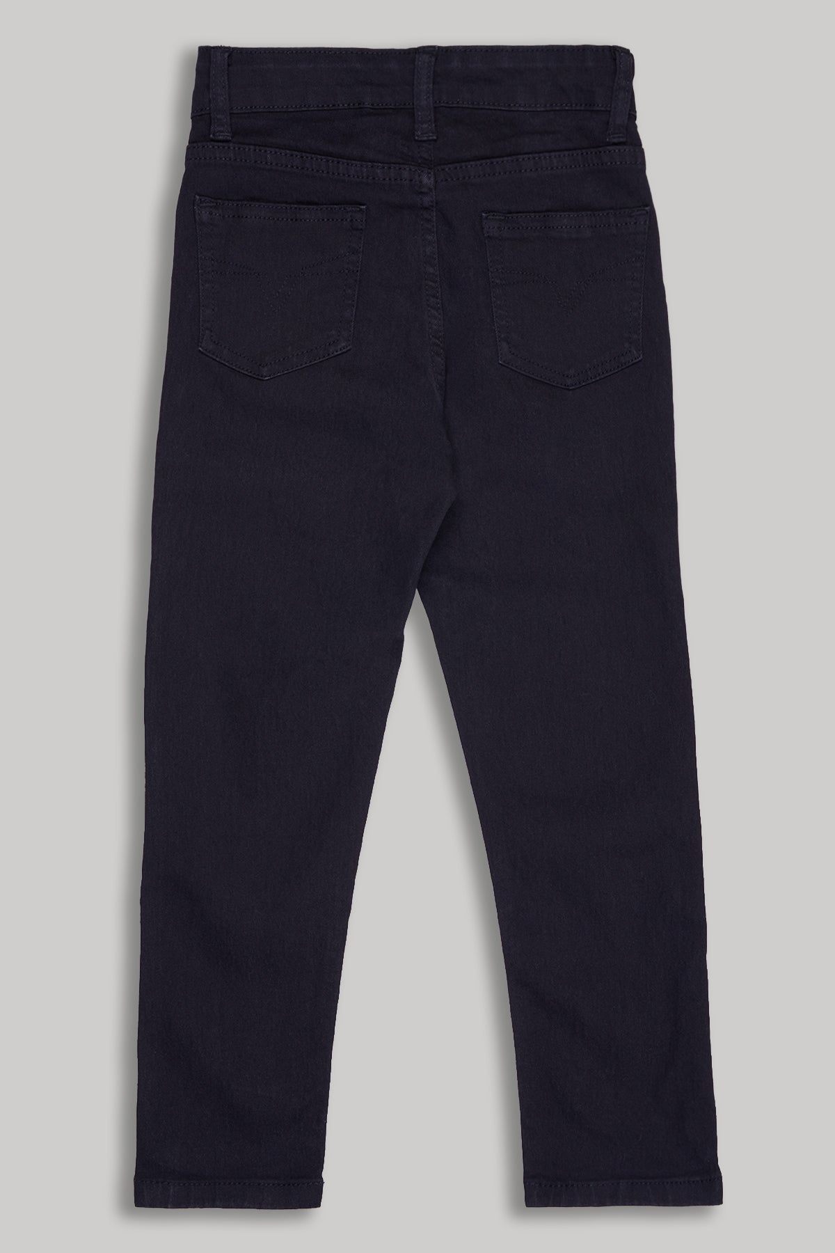Black Solid Regular Fit Jeans for Girls - Image 2