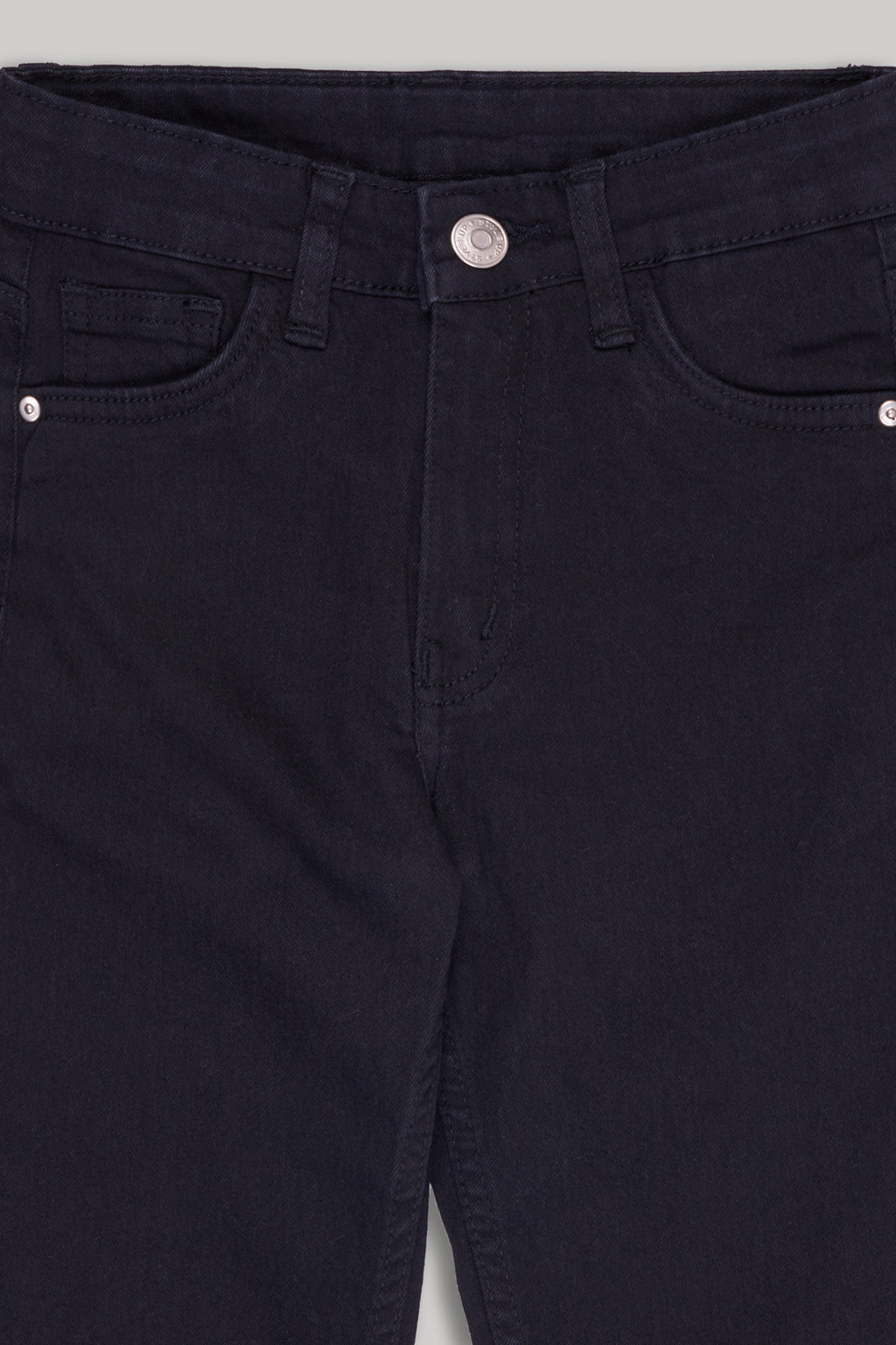 Black Solid Regular Fit Jeans for Girls - Image 3