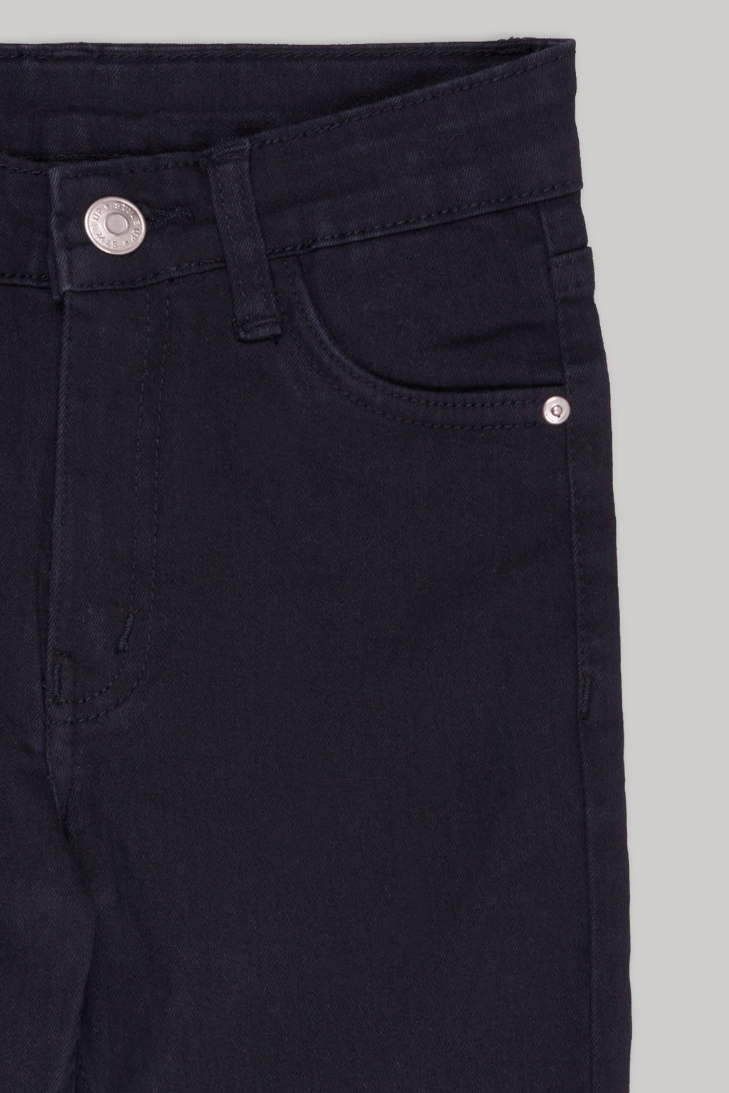 Black Solid Regular Fit Jeans for Girls - Image 4