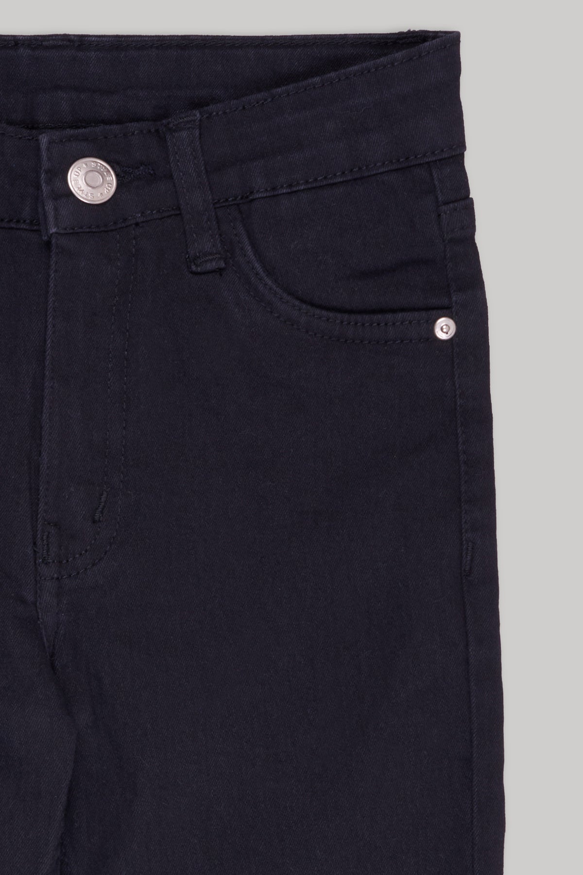 Black Solid Regular Fit Jeans for Girls - Image 4