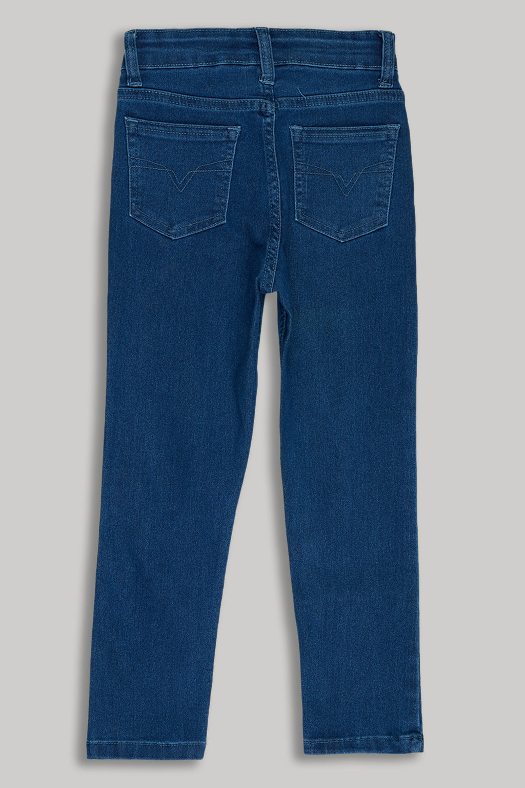 Navy Solid Regular Fit Jeans for Girls - Image 2
