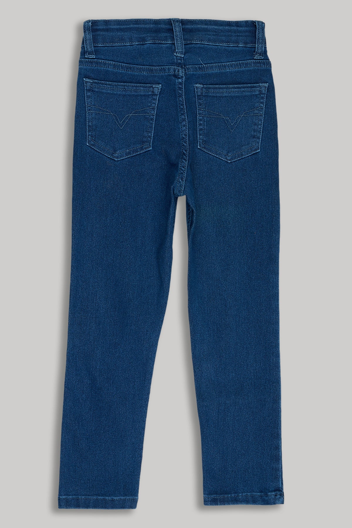 Navy Solid Regular Fit Jeans for Girls - Image 2