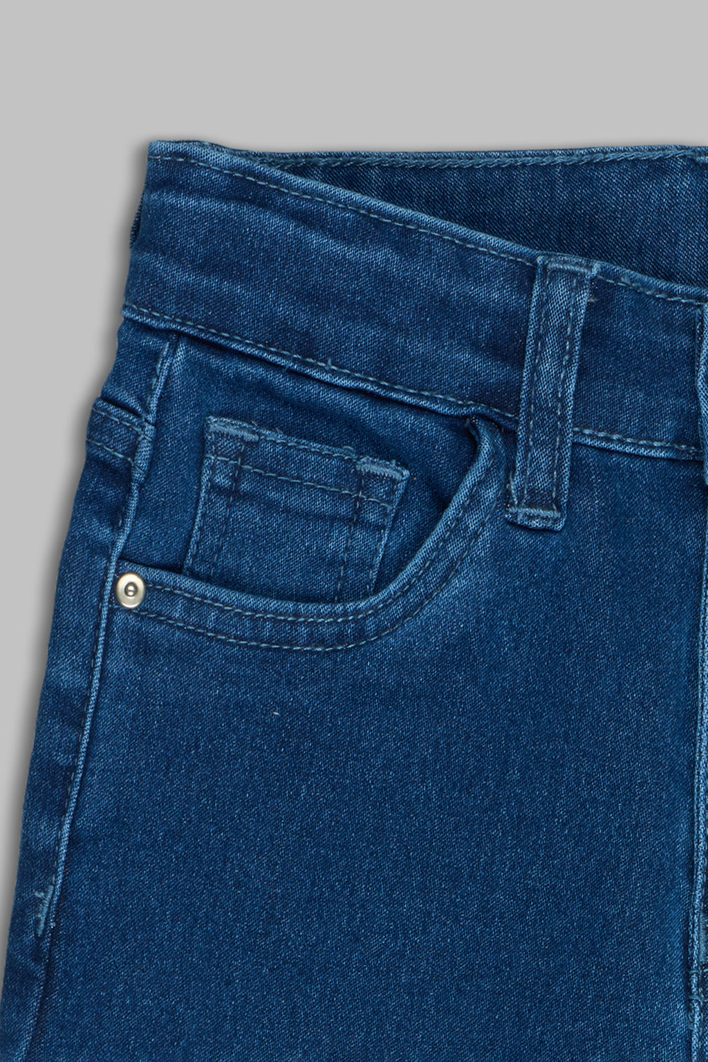 Navy Solid Regular Fit Jeans for Girls - Image 4