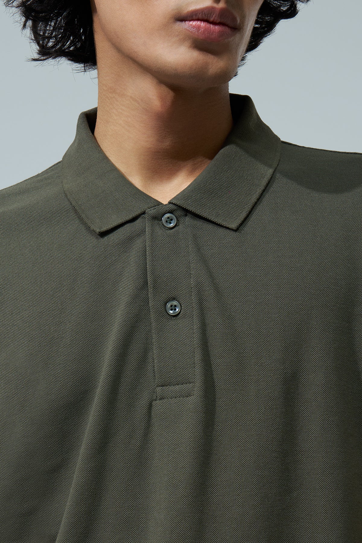 Olive Solid Regular Fit Polo T-Shirt for Men - Image 3