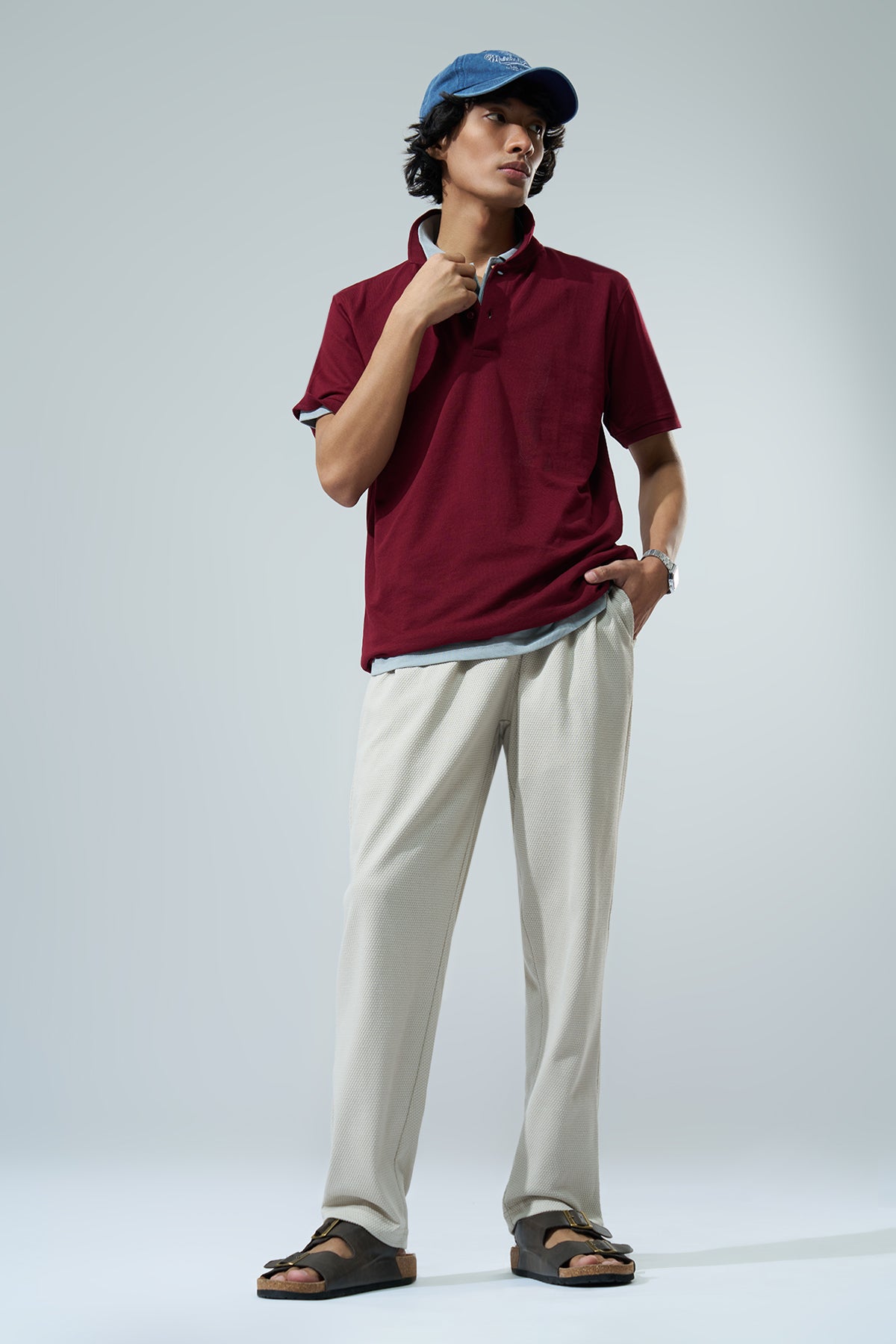 Off White Solid Regular Fit Joggers for Men - Image 6