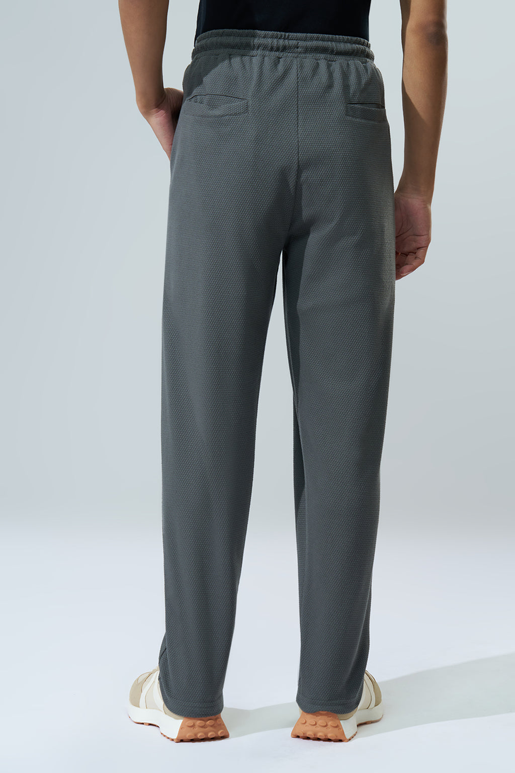 Charcoal Solid Regular Fit Joggers for Men - Image 5