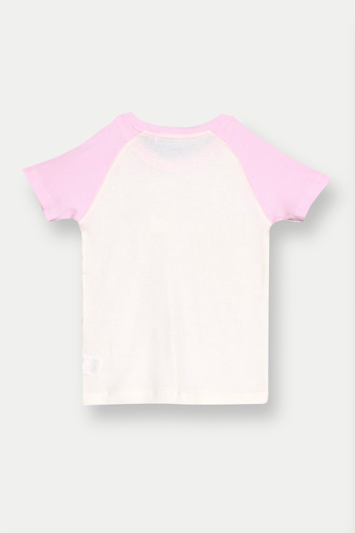 White Regular Fit Bear Printed T-Shirt for Girls - Image 4