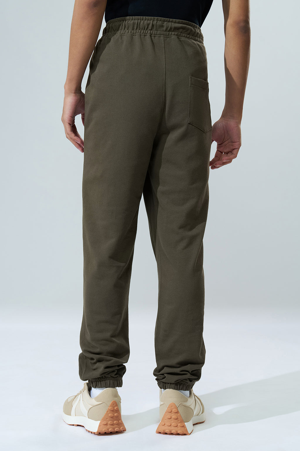 Olive Solid Regular Fit Joggers for Men - Image 5
