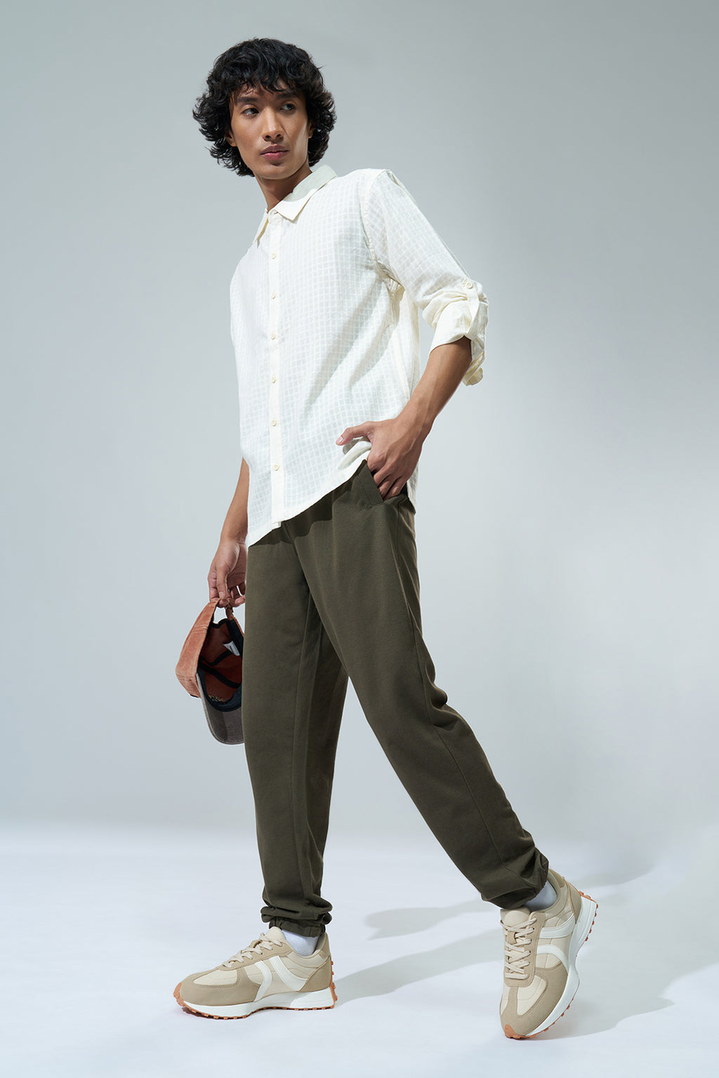 Olive Solid Regular Fit Joggers for Men - Image 6