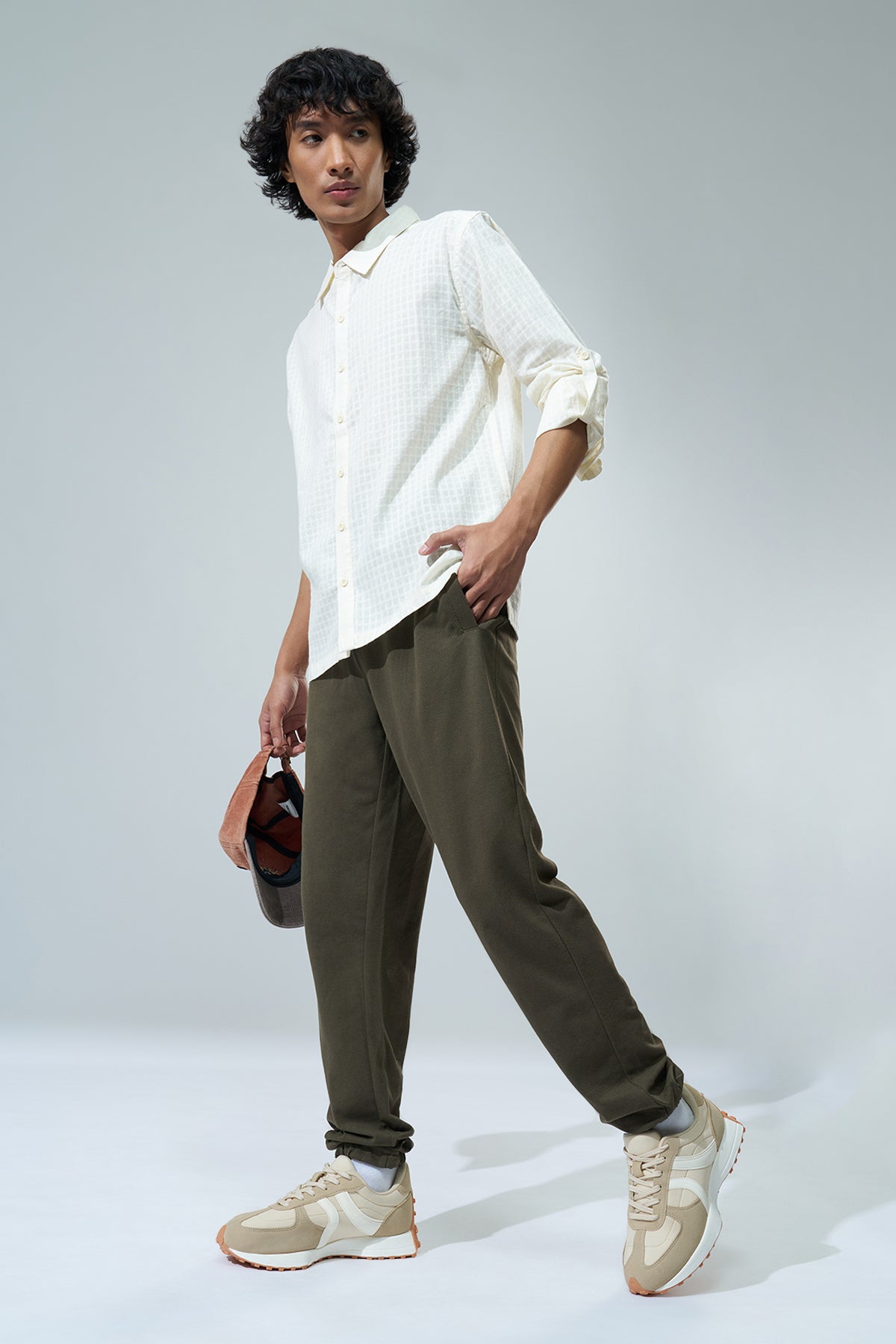 Olive Solid Regular Fit Joggers for Men - Image 6