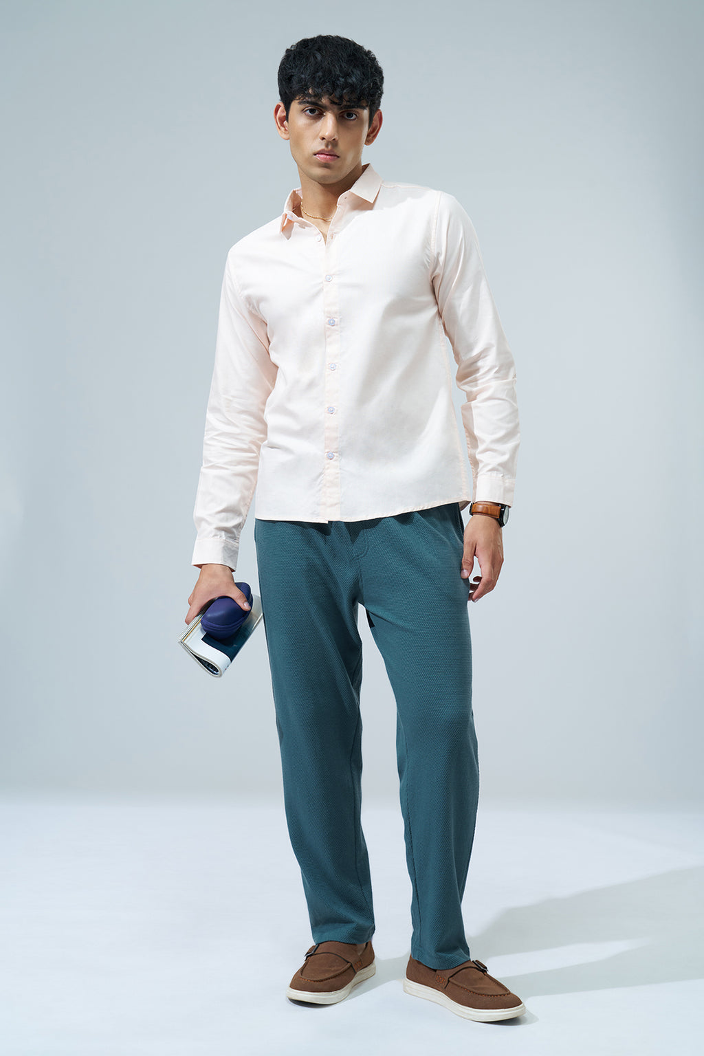 Teal Solid Regular Fit Joggers for Men - Image 6